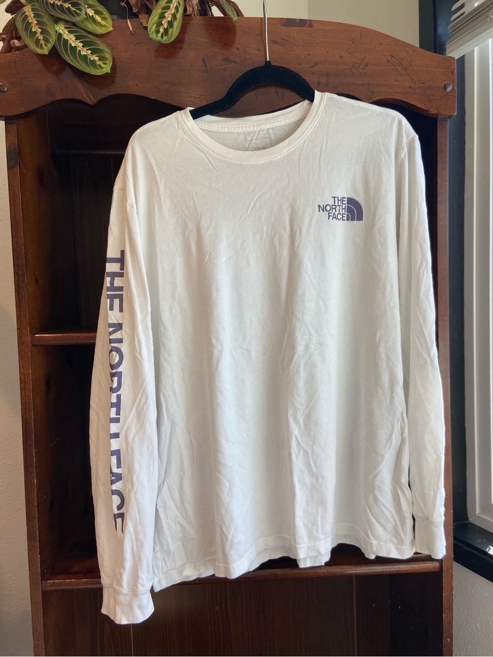 The North Face Men's Long Sleeve Spell Out Base Layer XL White Shirt Fall Winter